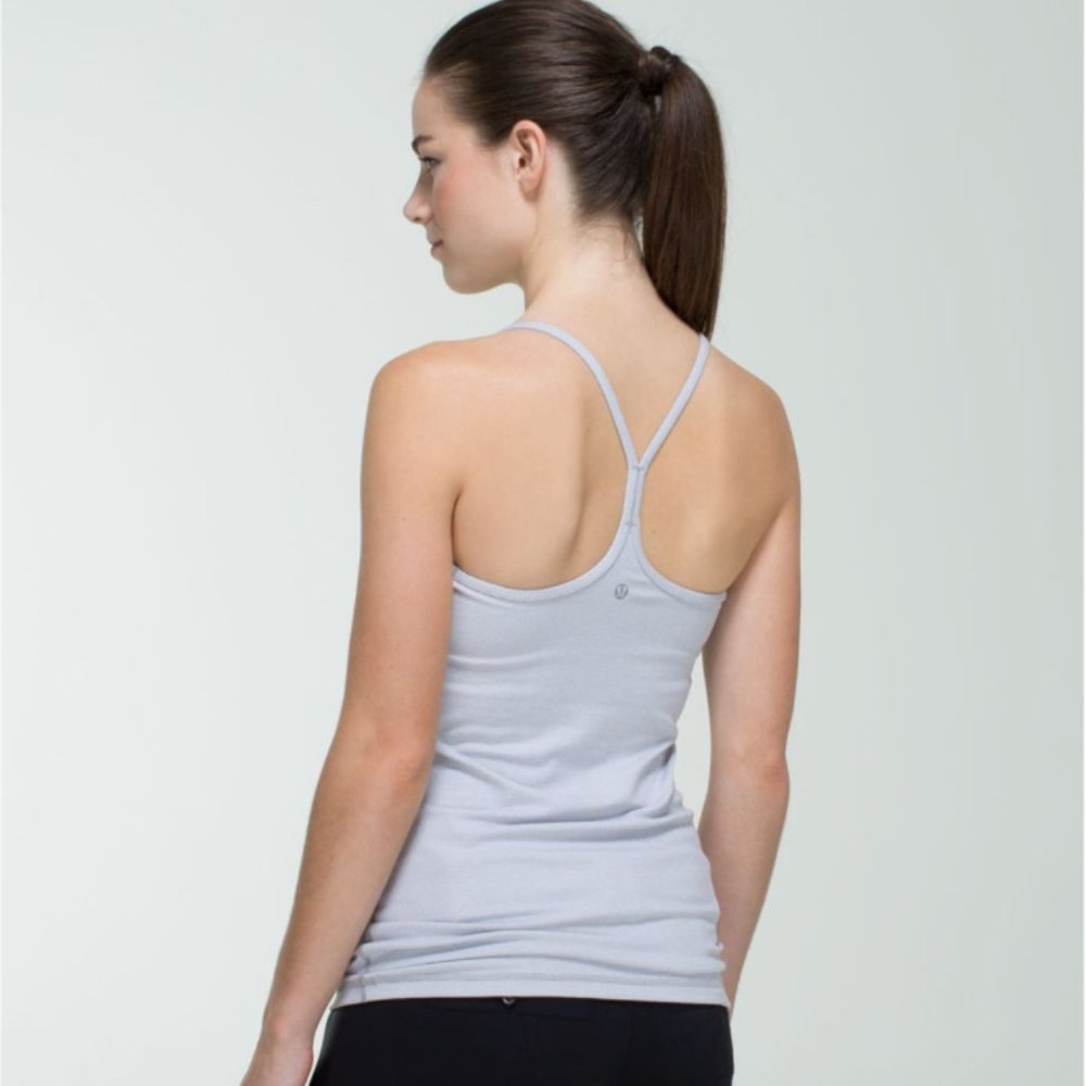 Lululemon Power Y Tank *Luon Tonka Stripe Heathered Slate White !!